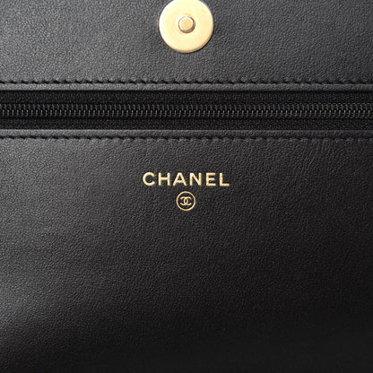 Chanel Caviar Quilted Boy Wallet On Chain WOC Black 8 of 12