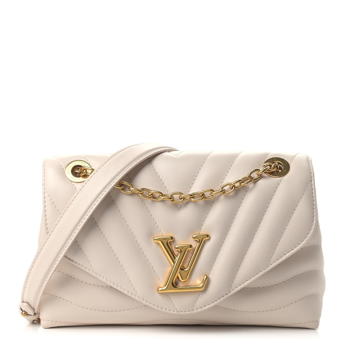Calfskin LV New Wave Chain Bag Ivory