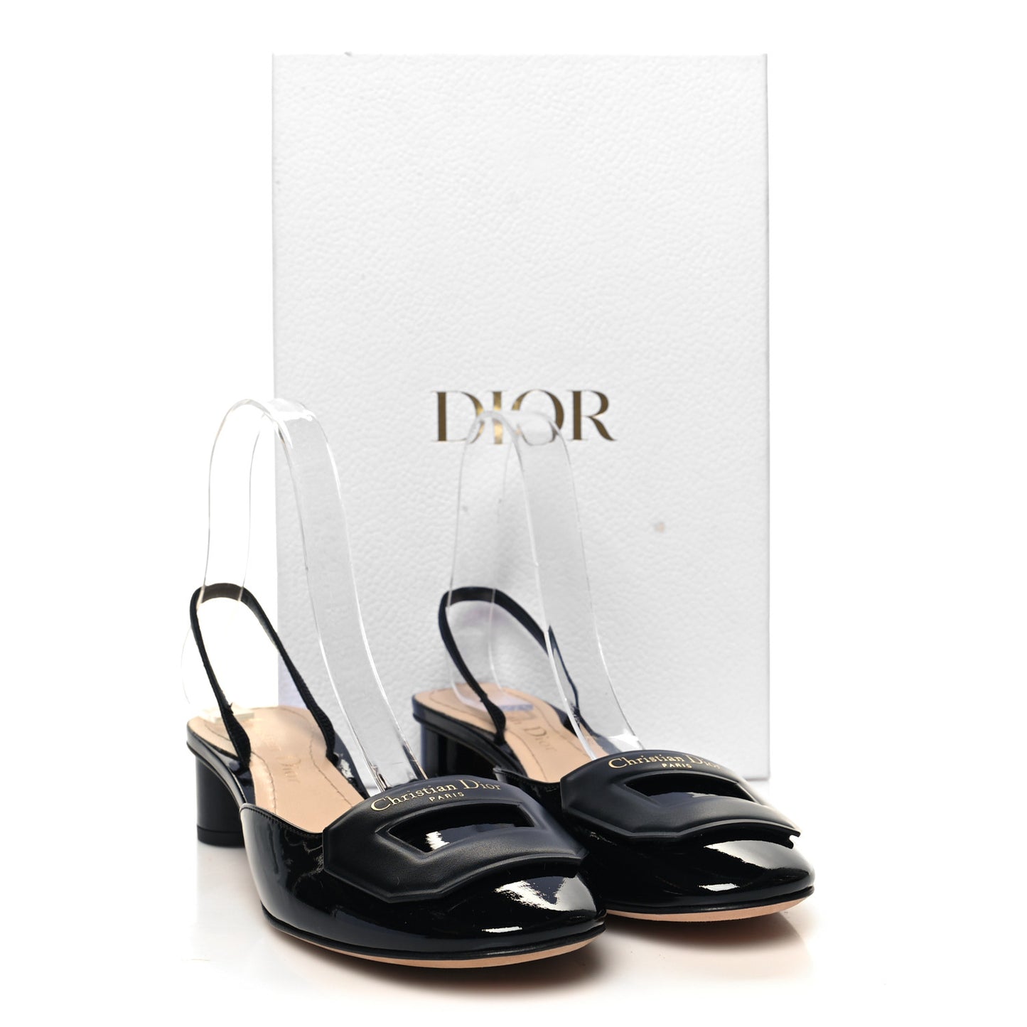 Patent Dior Day Slingback 35mm Pumps 35 Black