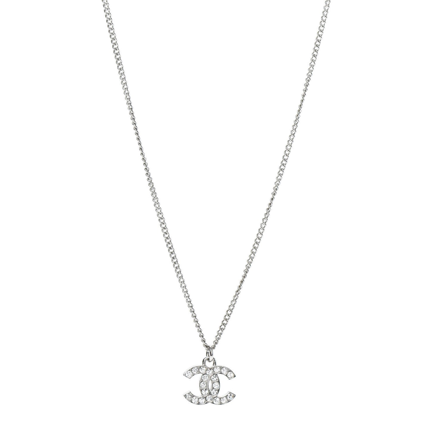 Crystal Timeless CC Necklace Silver