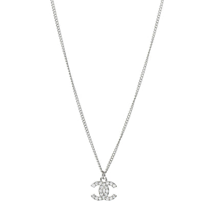 Chanel Crystal Timeless CC Necklace Silver 1 of 4