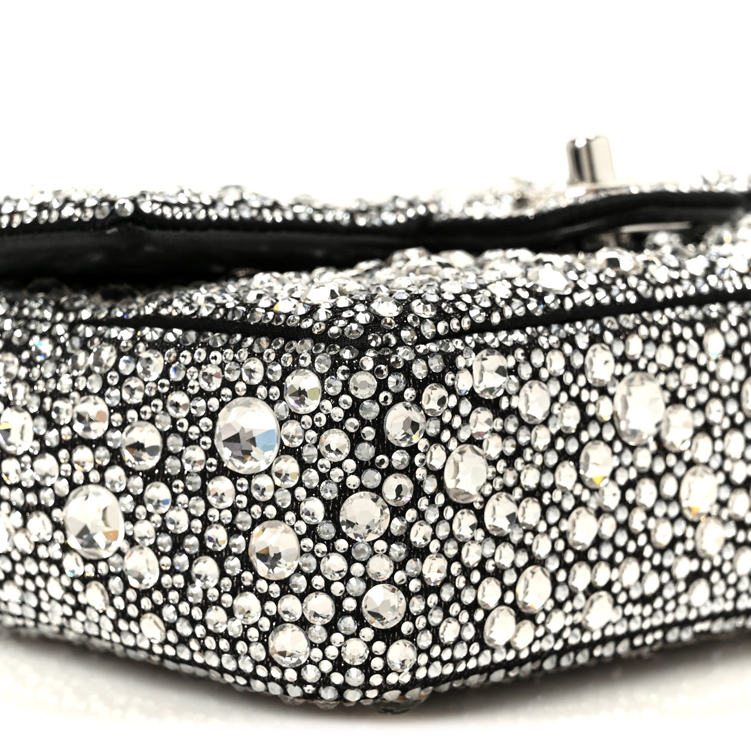 Chanel Satin Strass Mini Flap Silvery Black 10 of 12