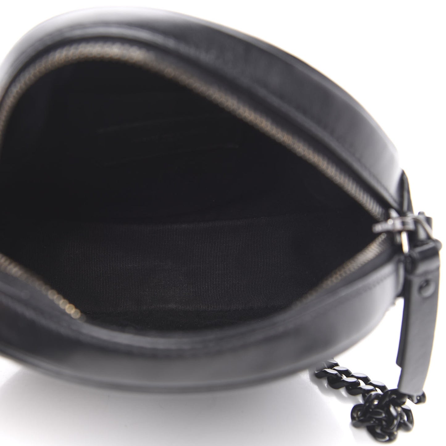 Calfskin Matelasse Chevron Round Vinyle Camera Bag Black