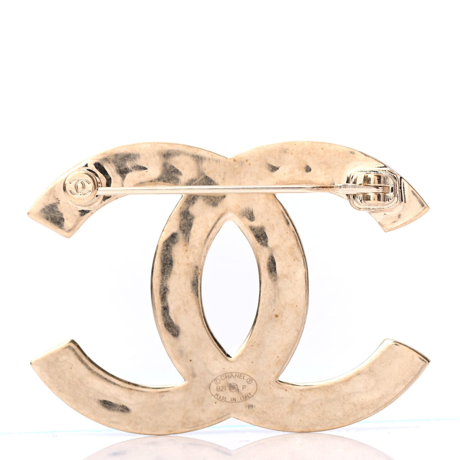 Chanel Metal CC Diamond Quilted Brooch Light Gold 2 of 3