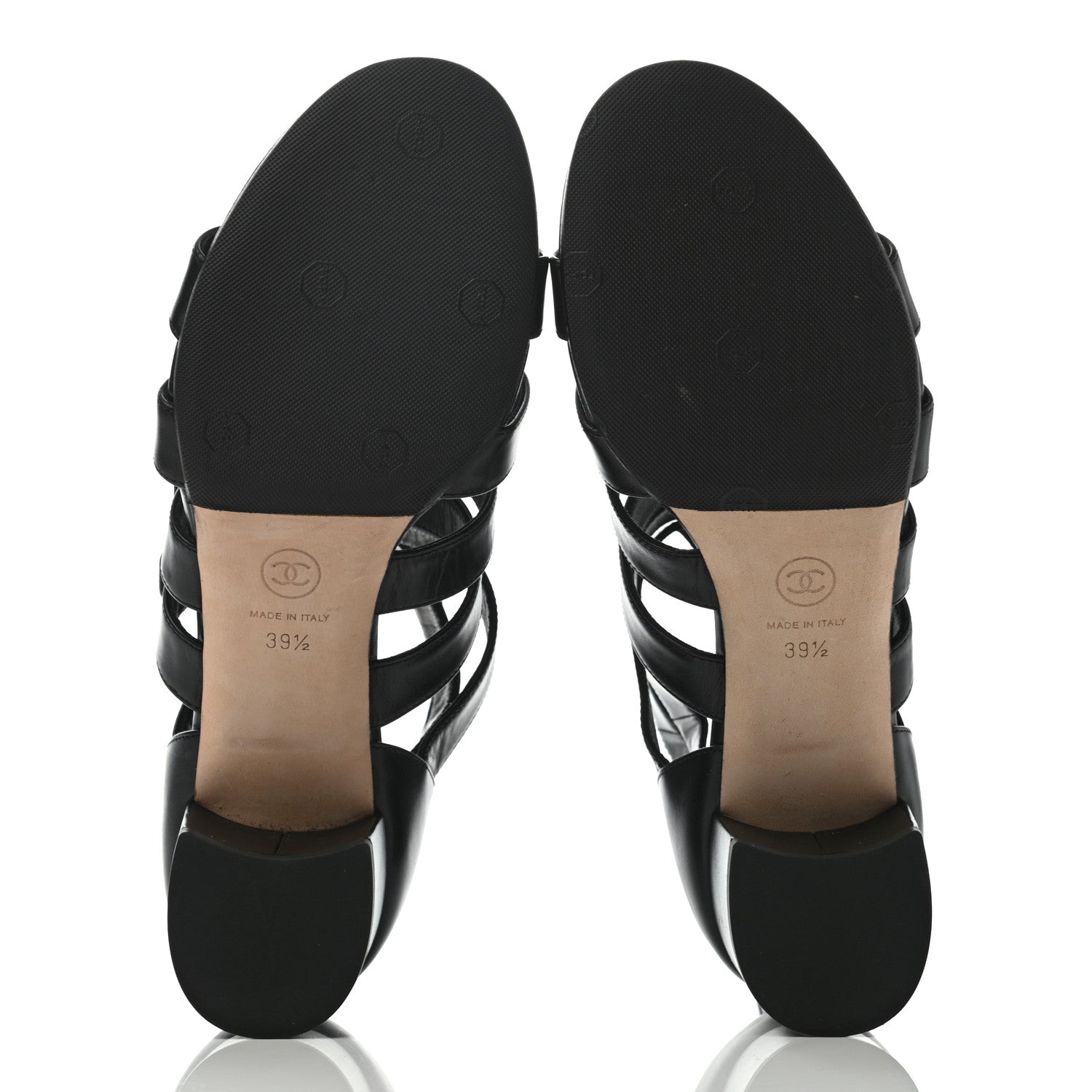 Chanel Calfskin CC Turnlock Sandals 39.5 Black 5 of 8