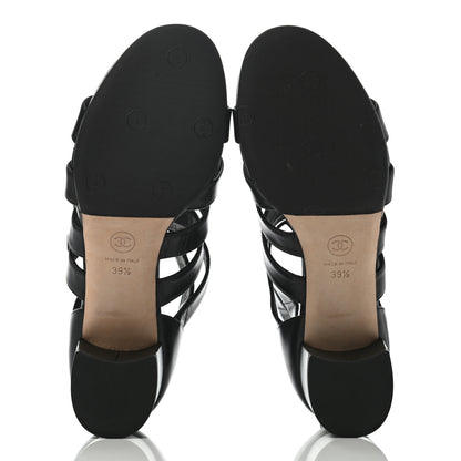Chanel Calfskin CC Turnlock Sandals 39.5 Black 5 of 8