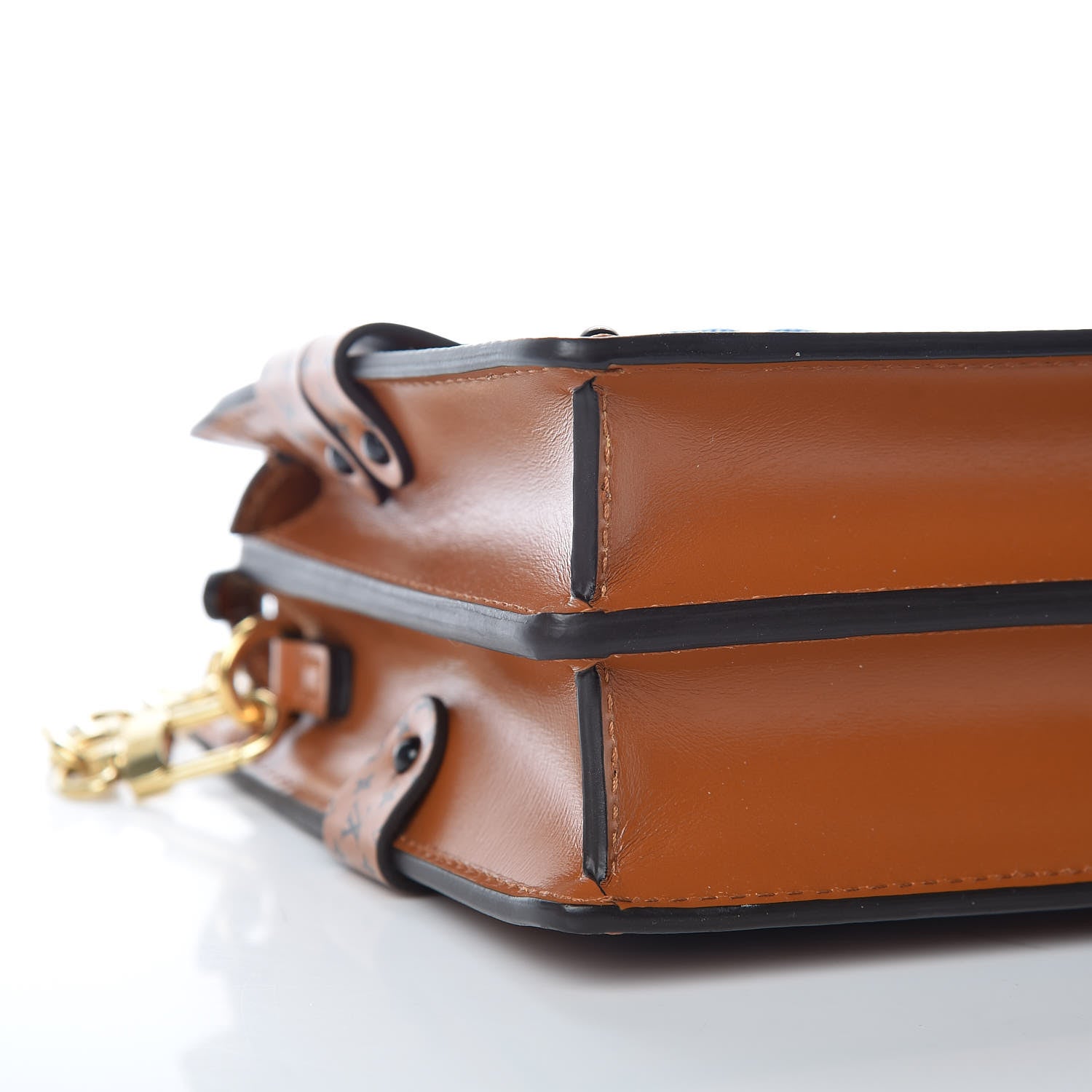 Louis Vuitton Denim Calfskin Malletage Trunk Clutch Light Blue 7 of 9
