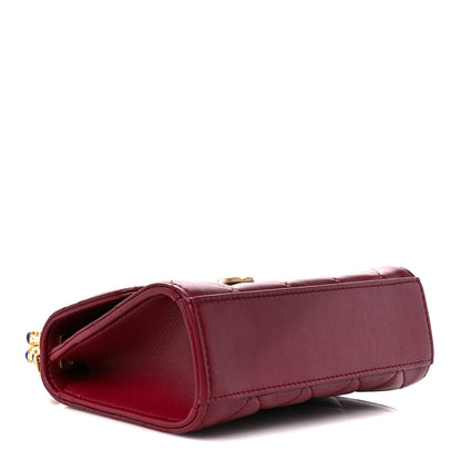 Chanel Lambskin Enamel Quilted Top Handle Flap With Chain Red 4 of 12