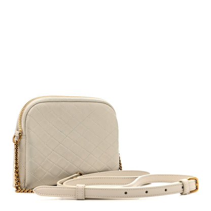 Saint Laurent Lambskin Quilted Gaby Zipped Pouch Crema Soft 3 of 10