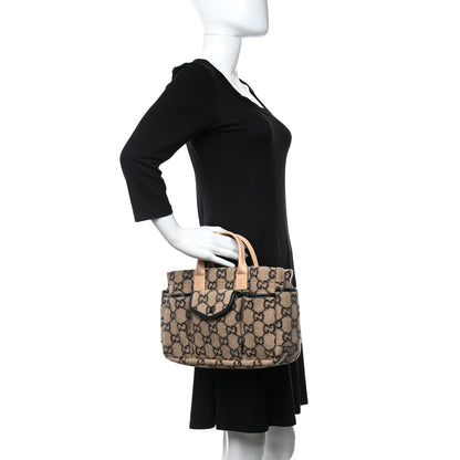 Gucci Covered Wool GG Monogram Childrens Tote Beige Ebony 3 of 9