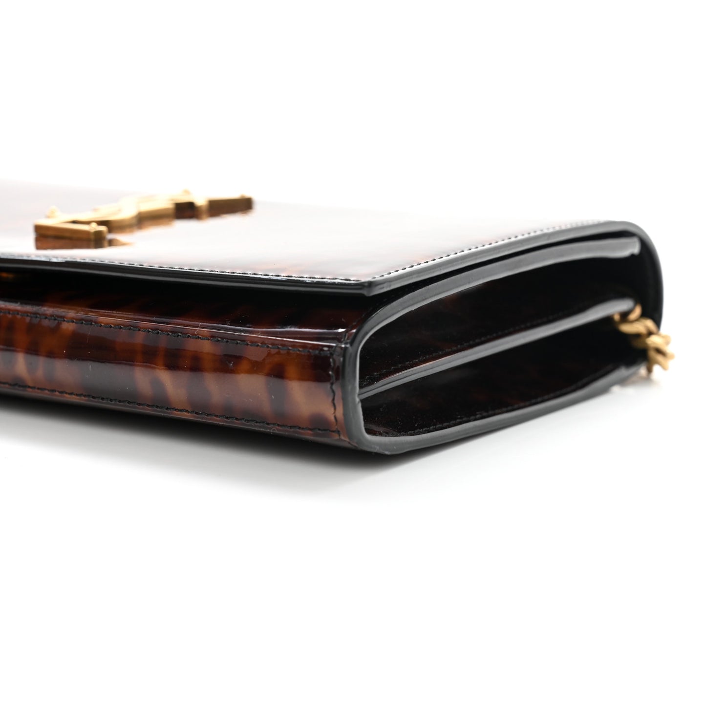 Patent Monogram Chain Wallet Tortoiseshell