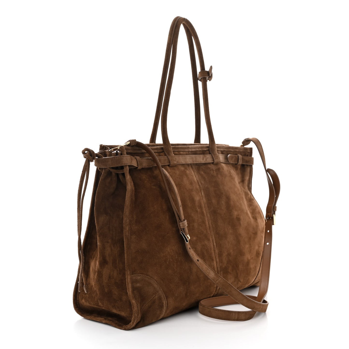 Suede Extra Large Bonnie Shoulder Bag Cocoa Brown