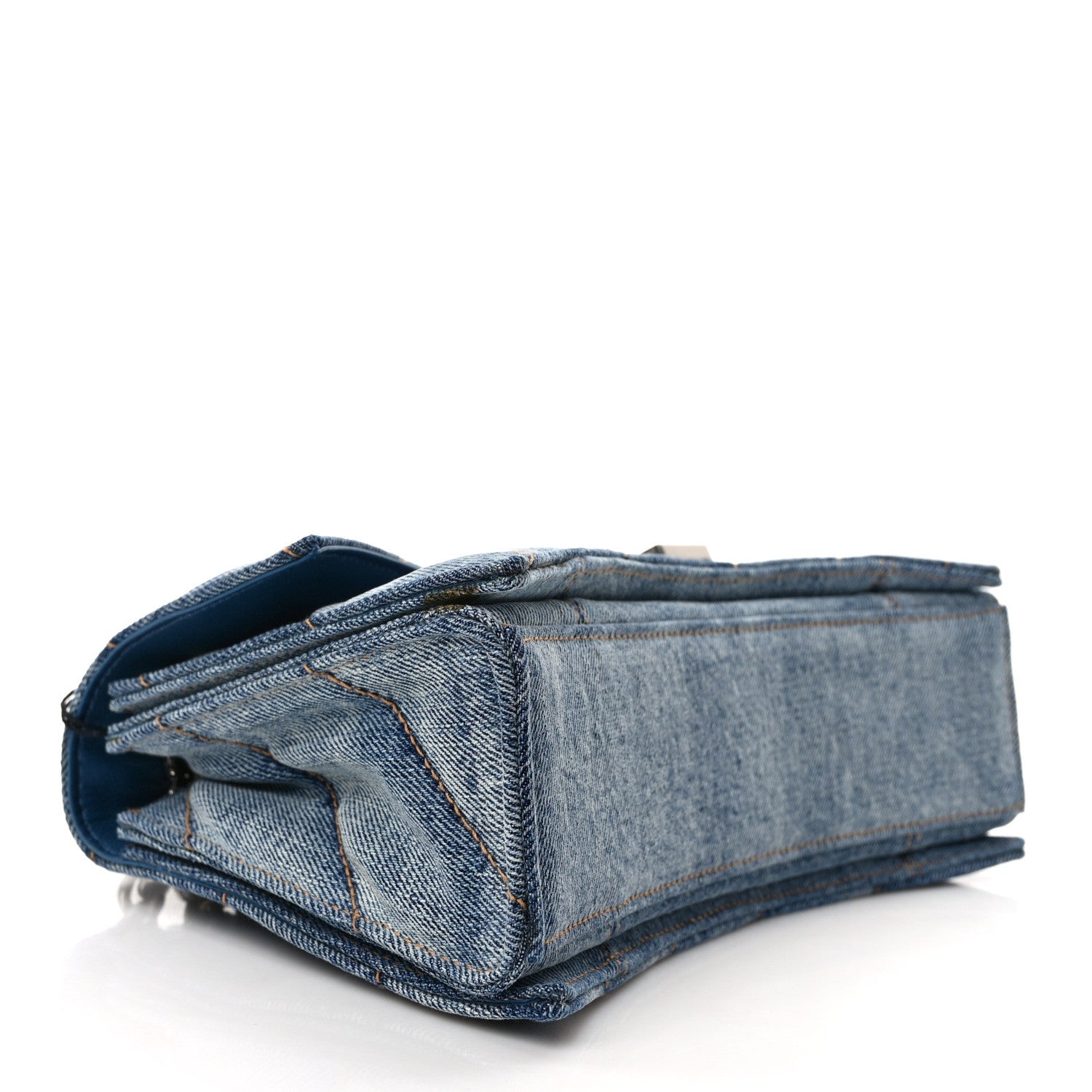 Balenciaga Washed Denim Quilted Small Crush Chain Bag Denim Blue 3 of 11