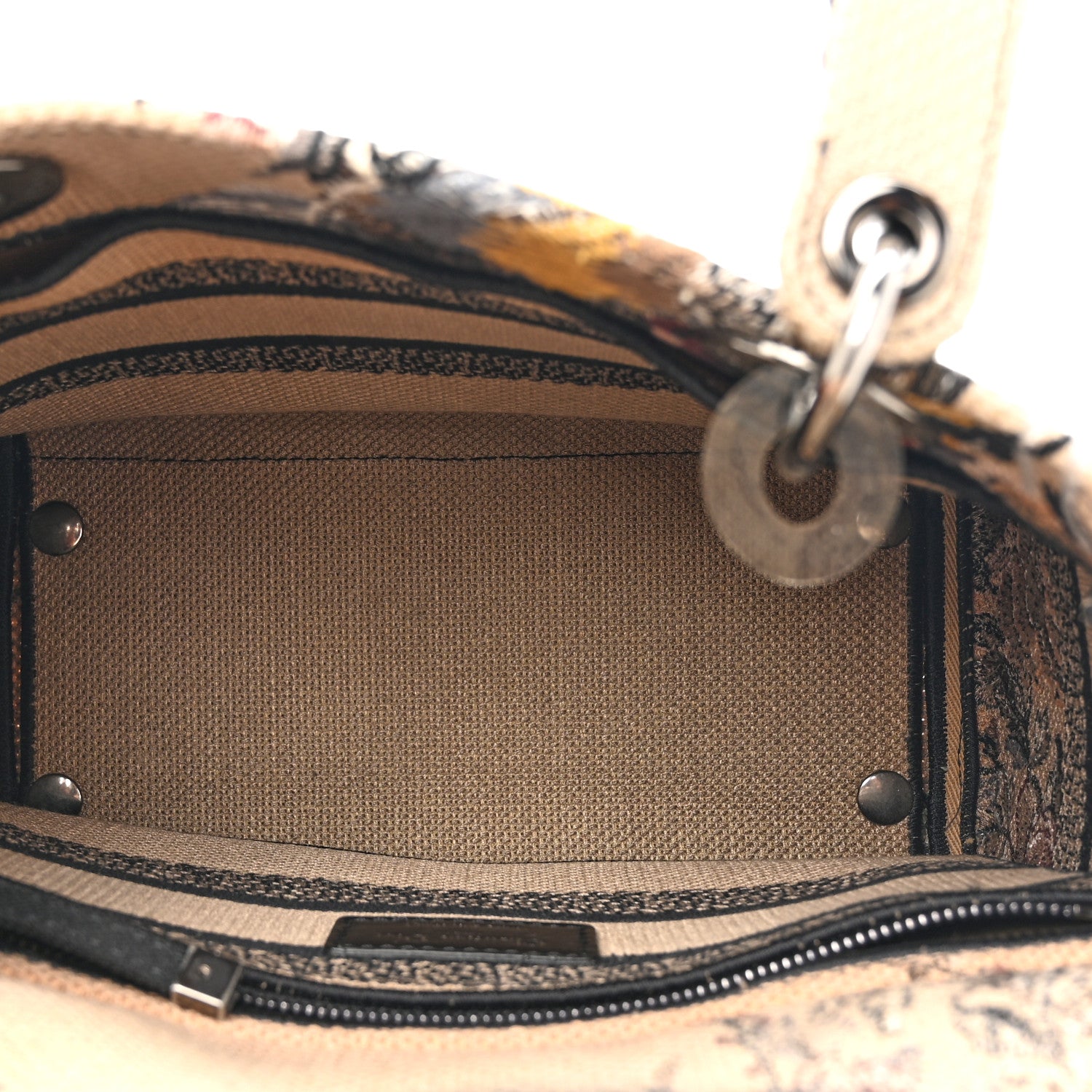 Christian Dior Canvas Embroidered Jardin D'Hiver Medium Lady D-Lite Beige Multicolor 5 of 11