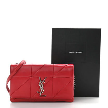 Saint Laurent Lambskin Patchwork Monogram Jamie Chain Wallet Red 13 of 13