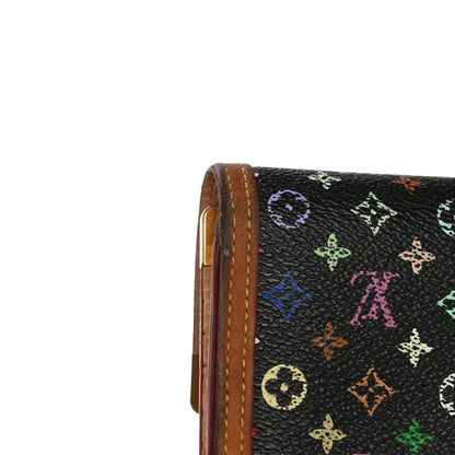 Louis Vuitton Monogram Multicolor Porte Tresor International Wallet Black 34 of 38