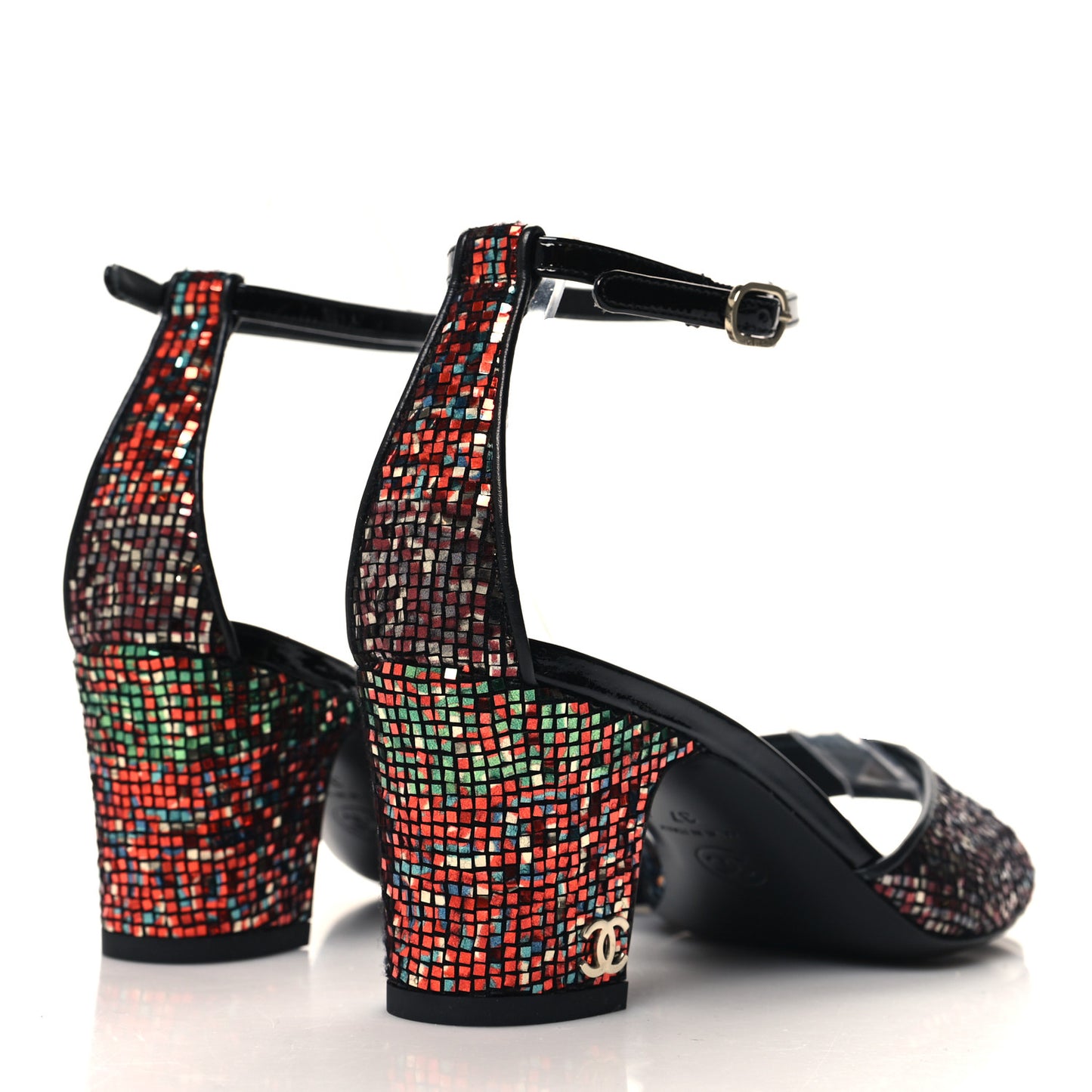 Glitter Ankle Strap Sandals 37 Multicolor