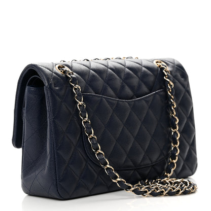 Chanel Caviar Quilted Medium Double Flap Navy 3 of 15