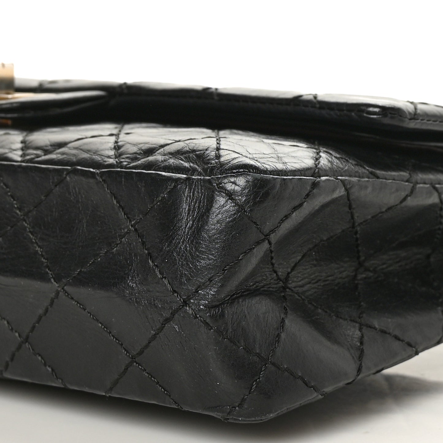Aged Calfskin Quilted 2.55 Reissue 225 Flap Black