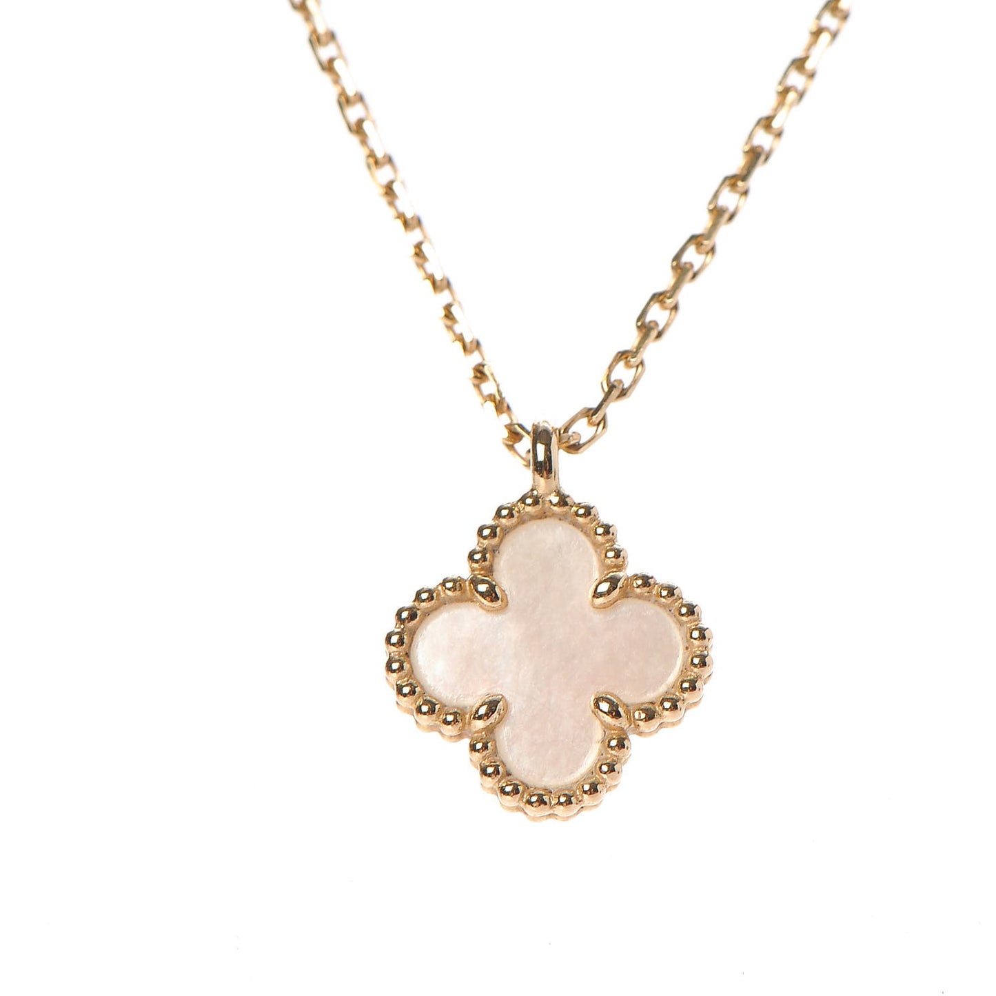 18K Yellow Gold Mother of Pearl Sweet Alhambra Pendant Necklace