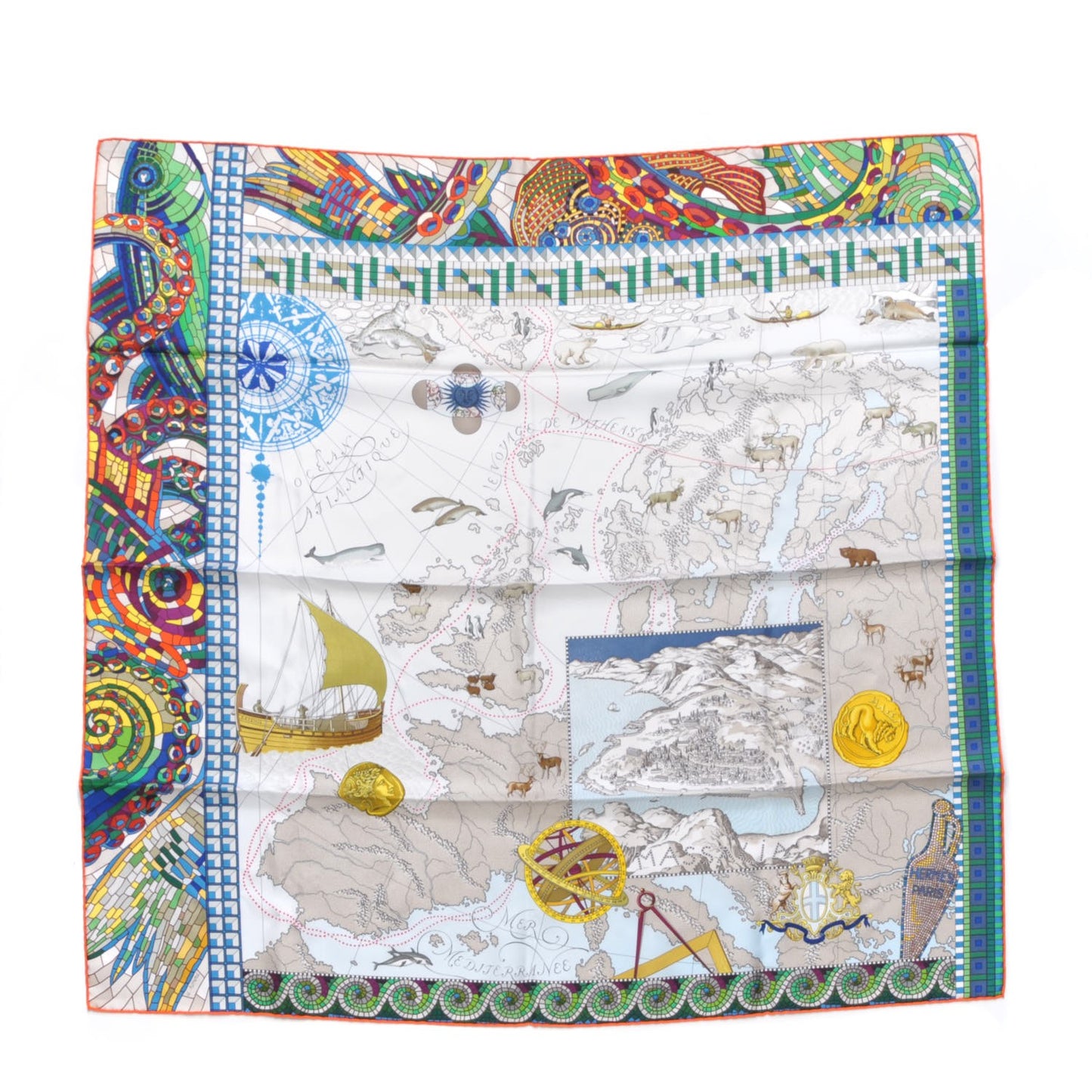 Silk Mer Mediterranee Scarf 90