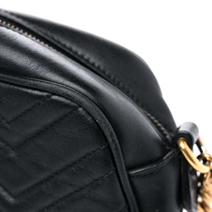 Gucci Calfskin Matelasse Small GG Marmont Chain Shoulder Bag Black 15 of 18