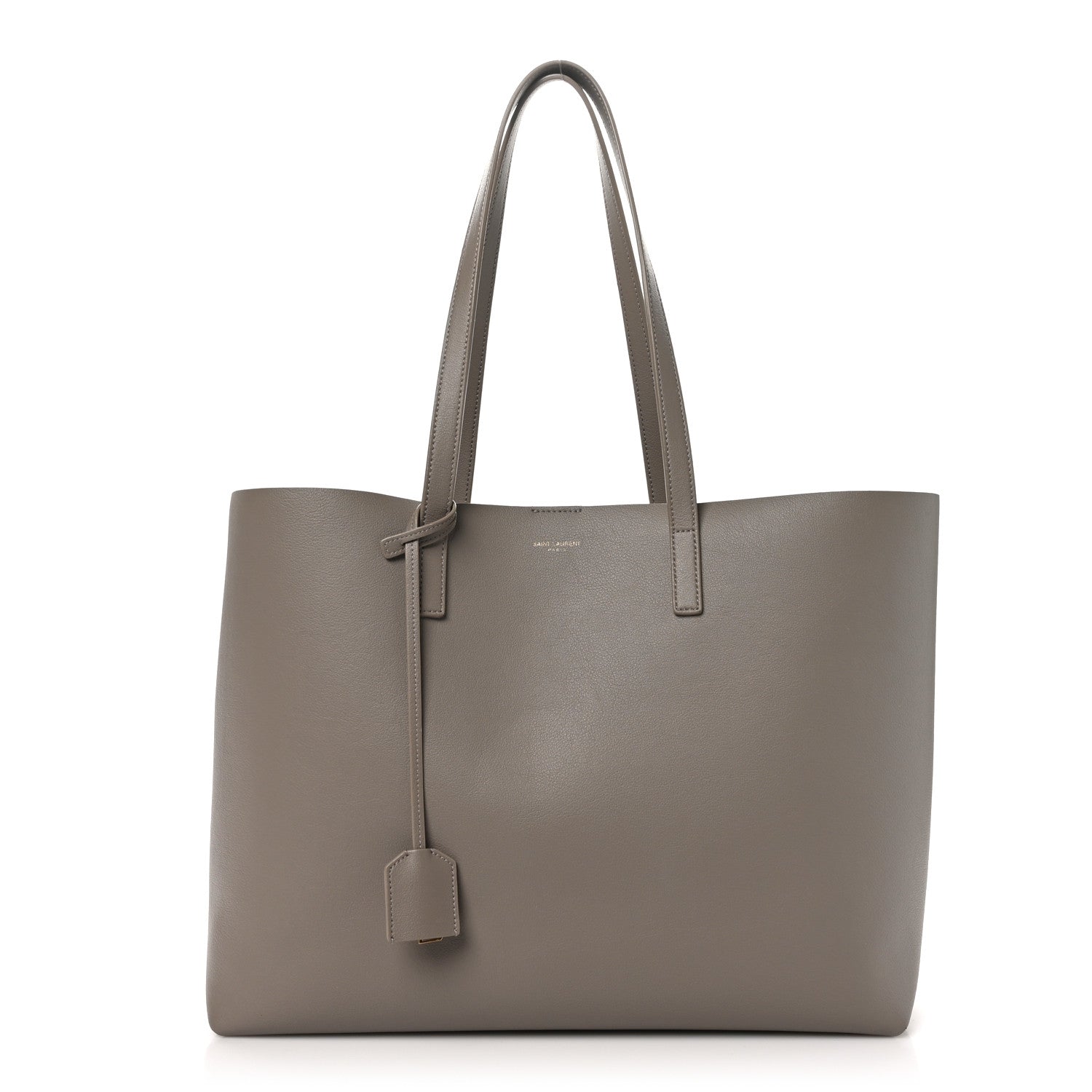 Saint Laurent Calfskin Large Shopping Tote Oyster Gray 1 of 11