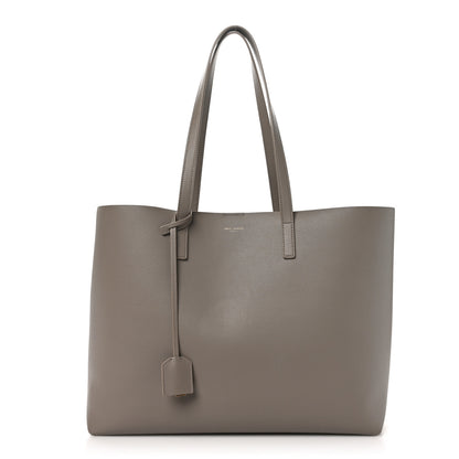 Saint Laurent Calfskin Large Shopping Tote Oyster Gray 1 of 11