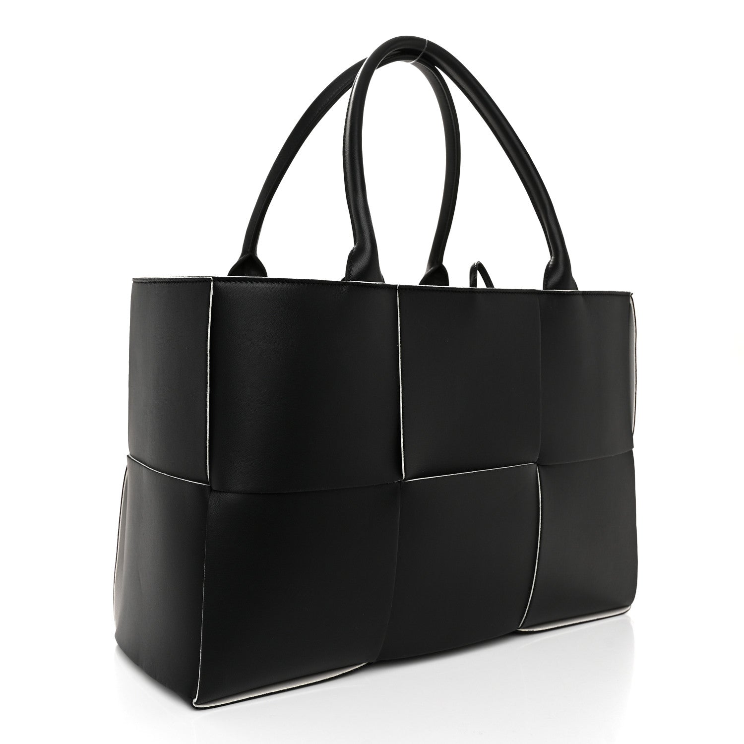 Bottega Veneta Nappa Maxi Intrecciato Arco Tote Black White 4 of 10