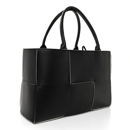 Bottega Veneta Nappa Maxi Intrecciato Arco Tote Black White 4 of 10