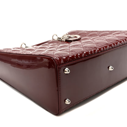 Christian Dior Patent Cannage Large Lady Dior Burgundy 8 of 9