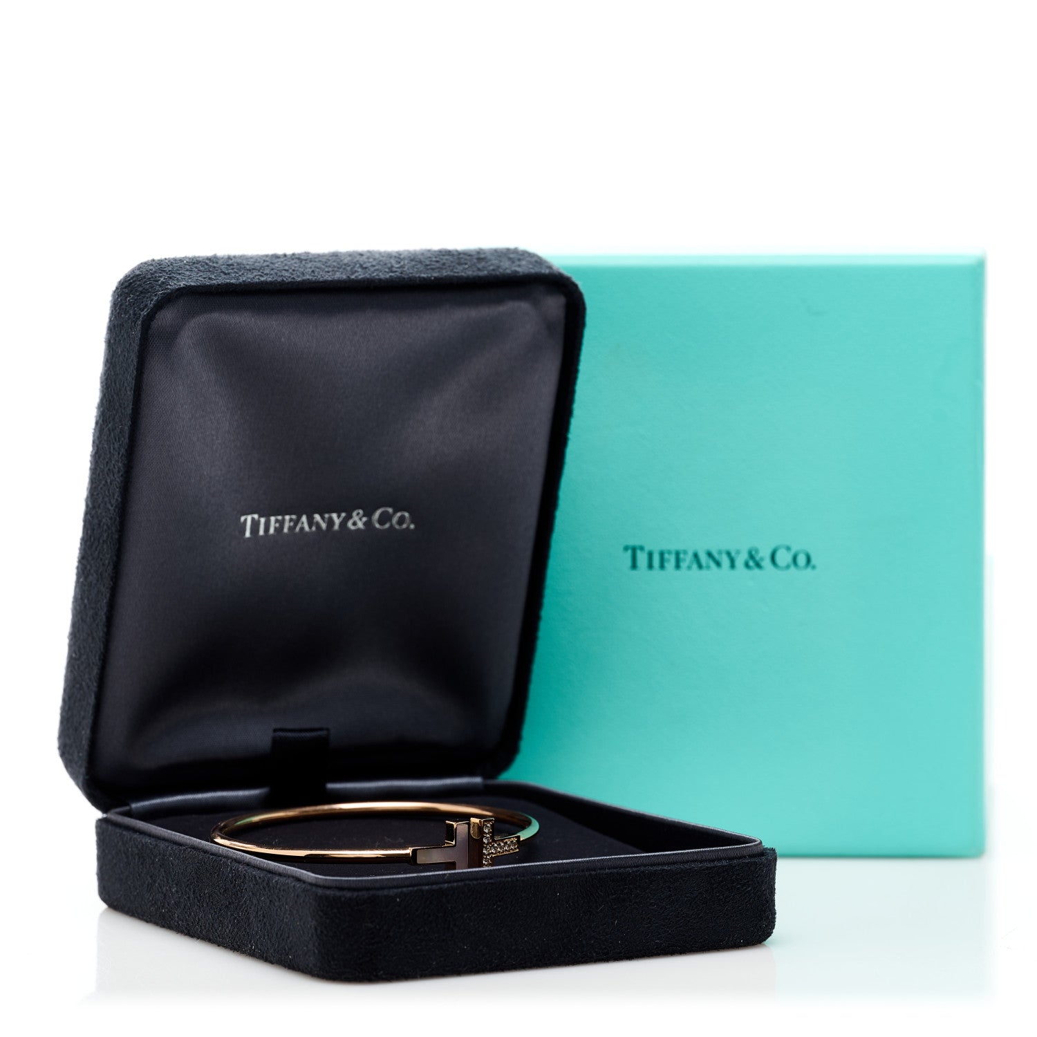 Tiffany 18K Rose Gold Diamond Mother of Pearl T Wire Bracelet 4 of 4