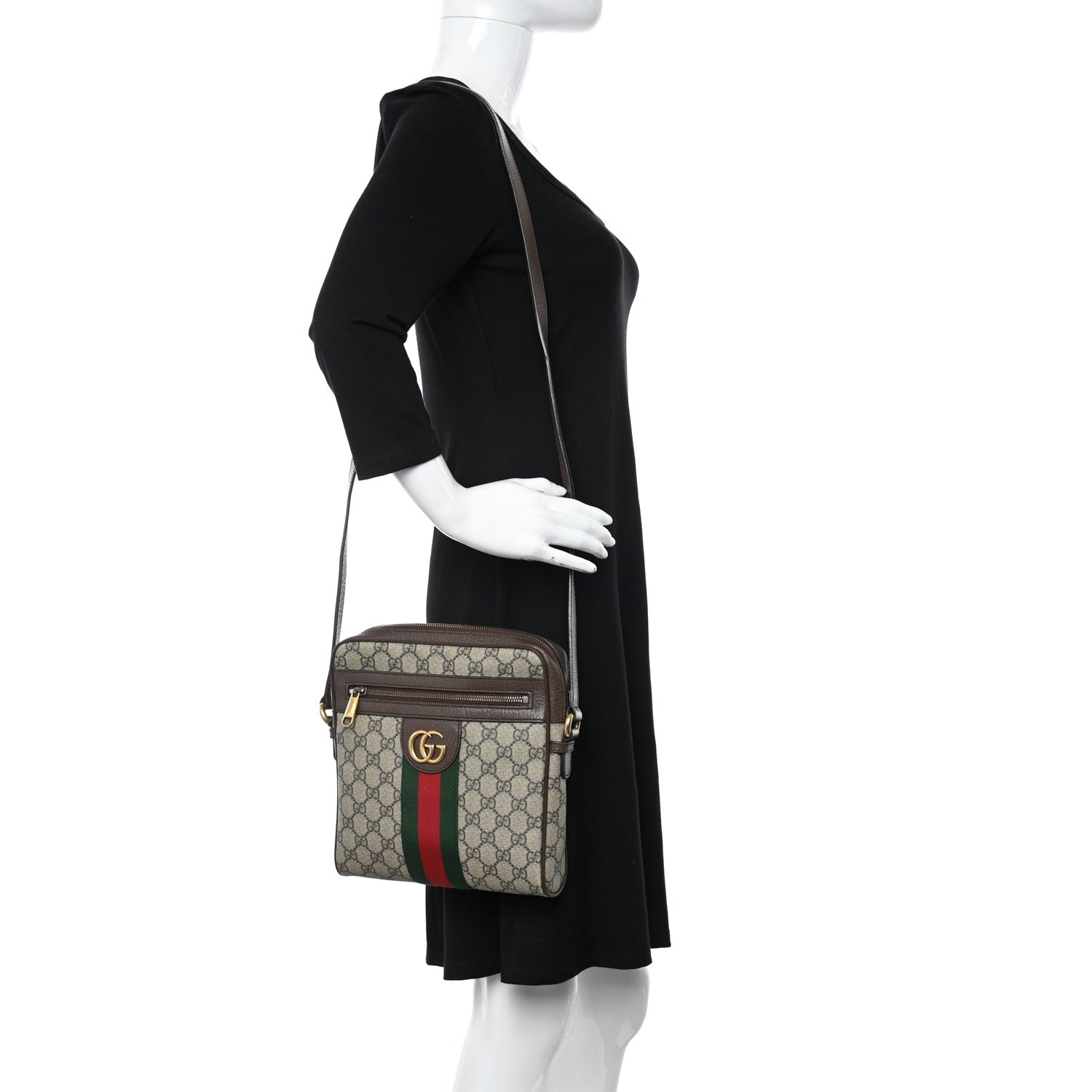 Gucci GG Supreme Monogram Web Small Ophidia Messenger Bag Brown 2 of 14