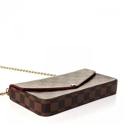 Louis Vuitton Damier Ebene Pochette Felicie Chain Wallet 3 of 8