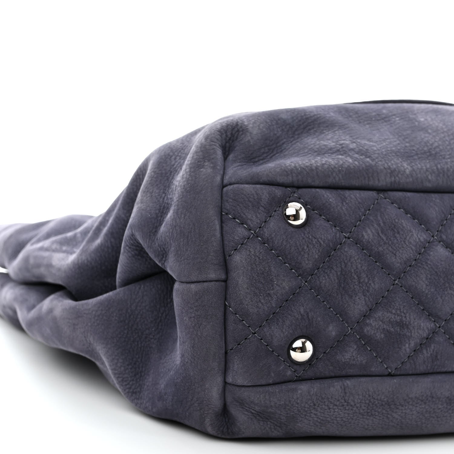 Chanel Nubuck Large Trianon Tote Navy Blue 10 of 11