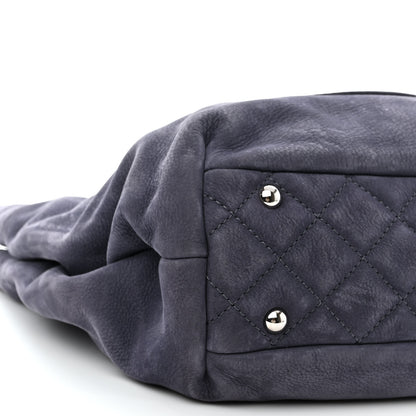 Chanel Nubuck Large Trianon Tote Navy Blue 10 of 11