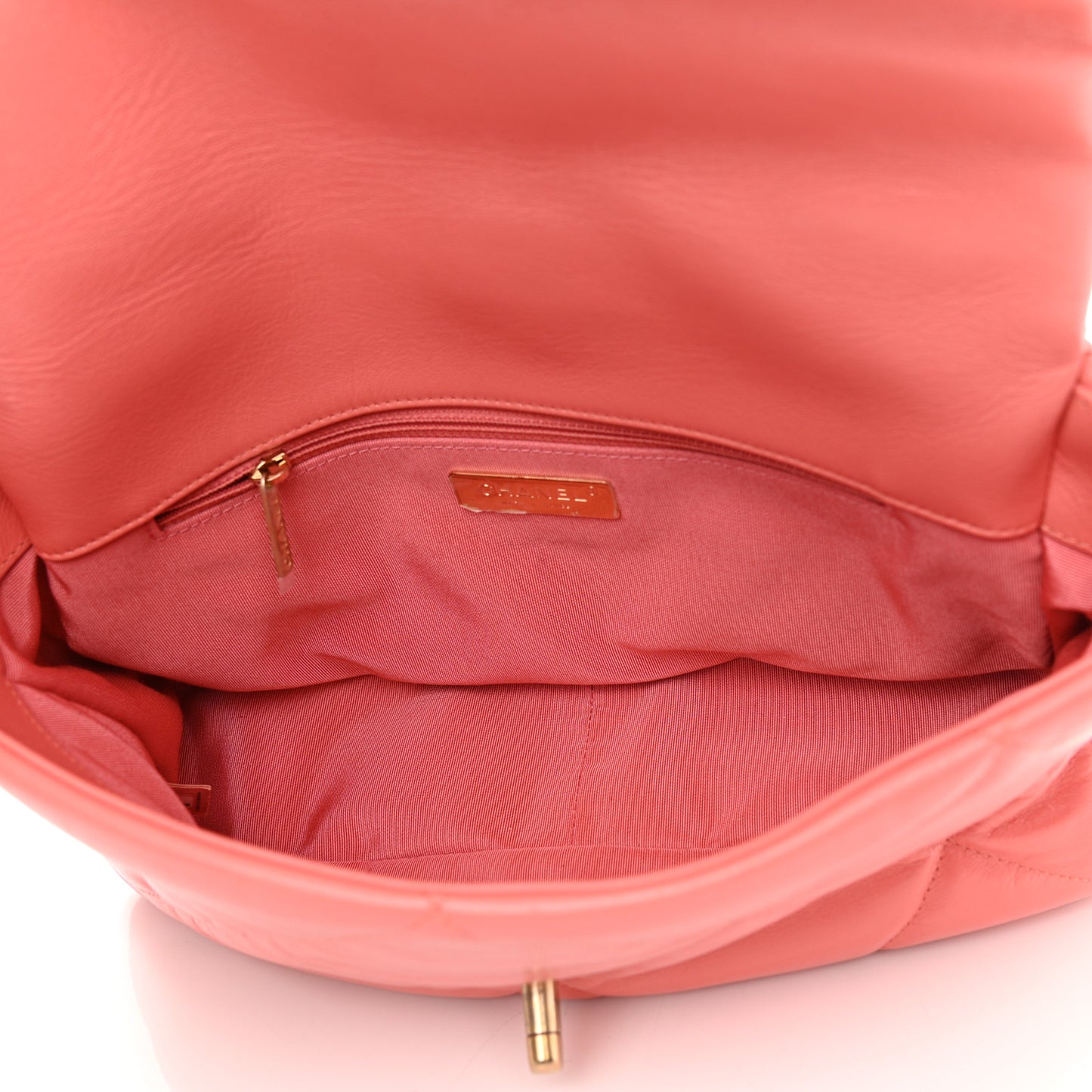 Goatskin Quilted Large Chanel 19 Flap Pink