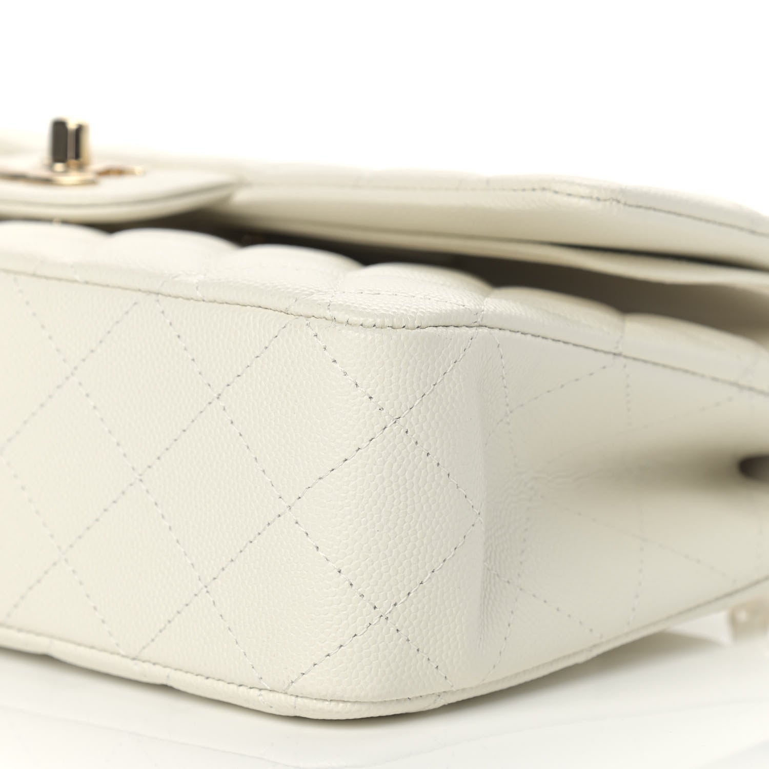 Chanel Caviar Quilted Medium Double Flap White 9 of 10