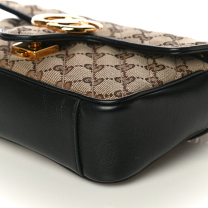 Gucci Monogram Matelasse Diagonal Mini GG Marmont Shoulder Bag Beige Black 11 of 11