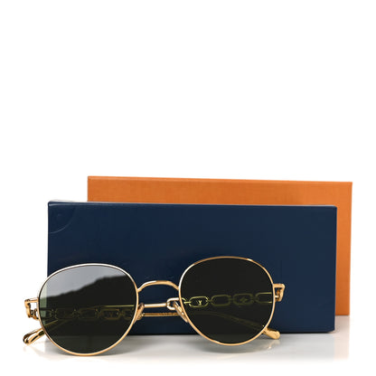 Louis Vuitton Metal My LV Chain Round Sunglasses Z2475U Gold 8 of 8