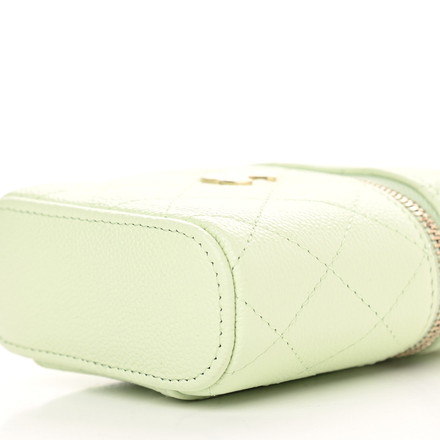 Chanel Caviar Quilted Small Handle With Care Vanity Case With Chain Light Green 9 of 9