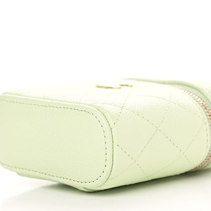 Chanel Caviar Quilted Small Handle With Care Vanity Case With Chain Light Green 9 of 9