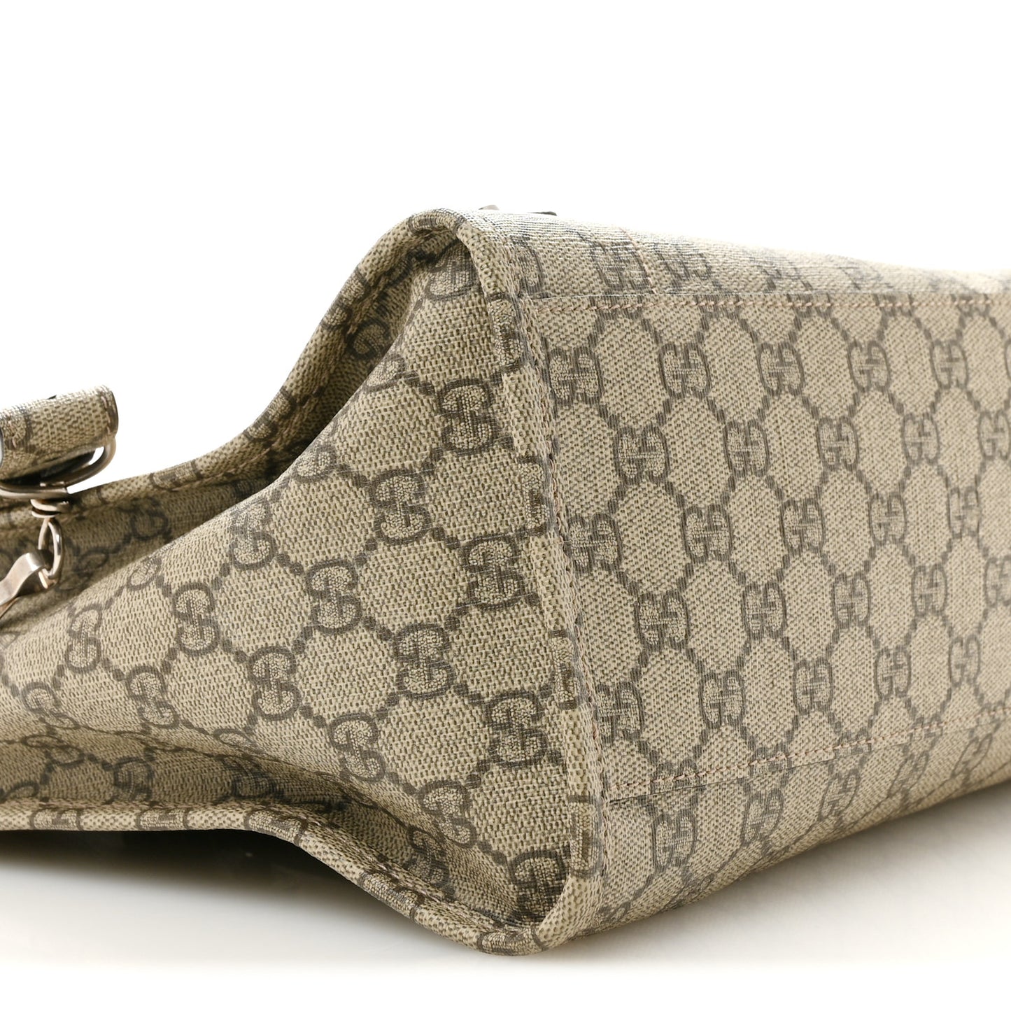 X GUCCI GG Supreme Monogram Neo Classic Silver Hardware City Beige Ebony
