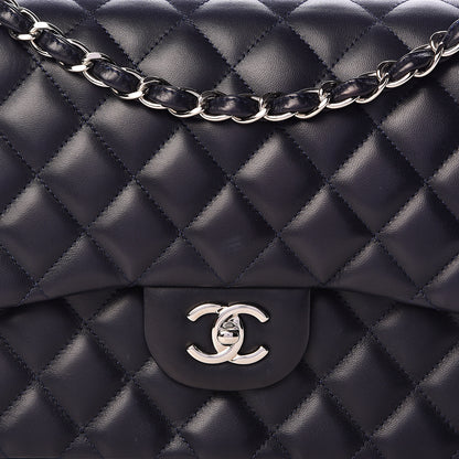 Chanel Lambskin Quilted Jumbo Double Flap Navy 14 of 15