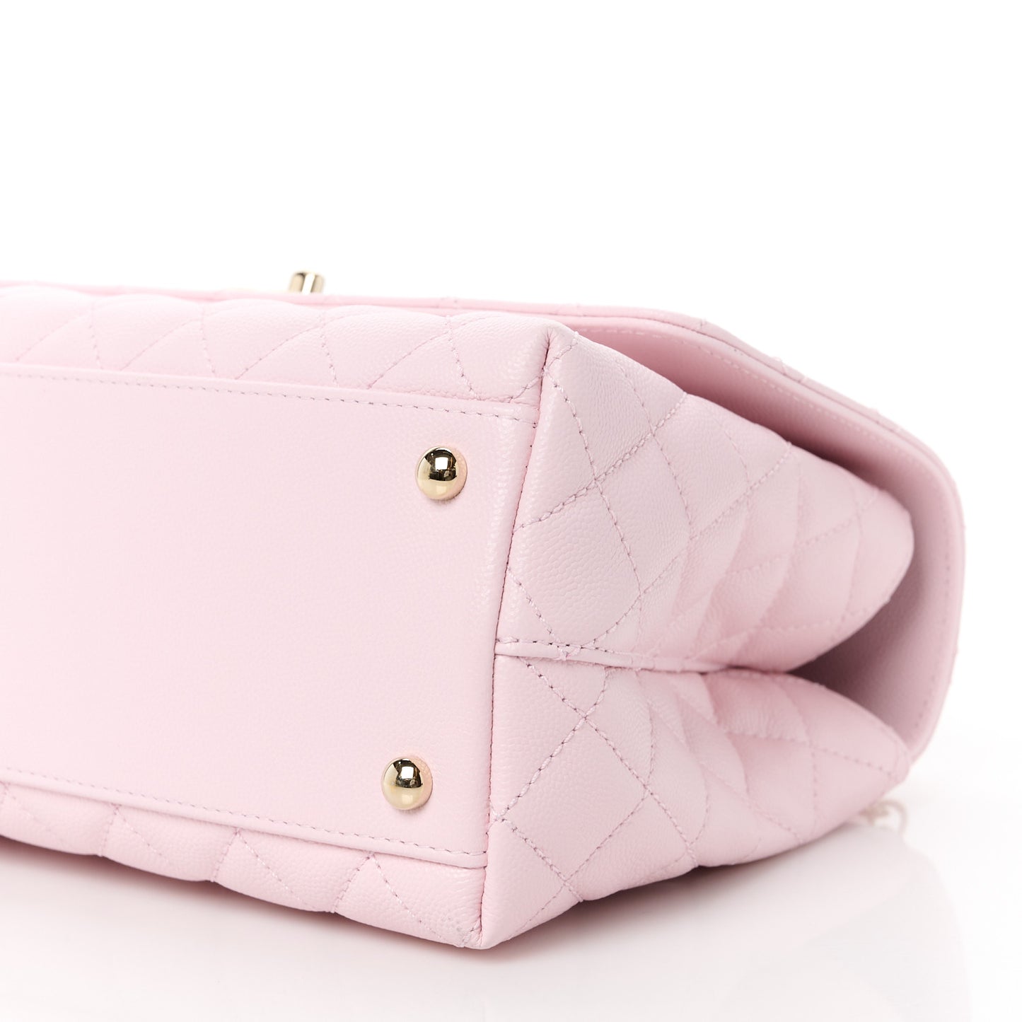 Caviar Quilted Small Coco Handle Flap Light Pink