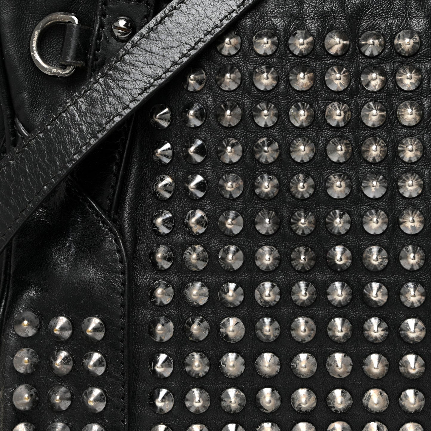 Lambskin Studded Small Edenham Satchel Black