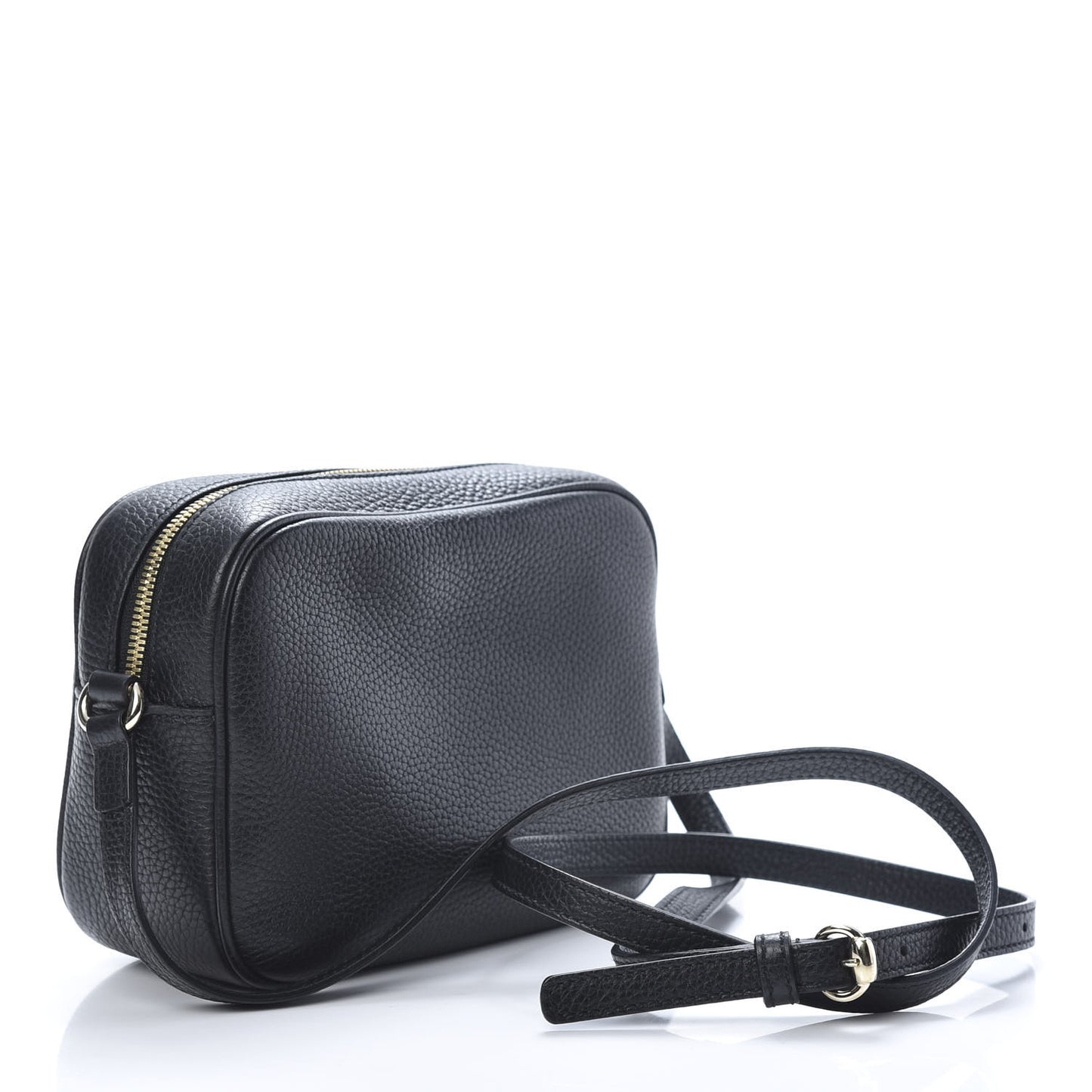 Pebbled Calfskin Small Soho Disco Bag Black