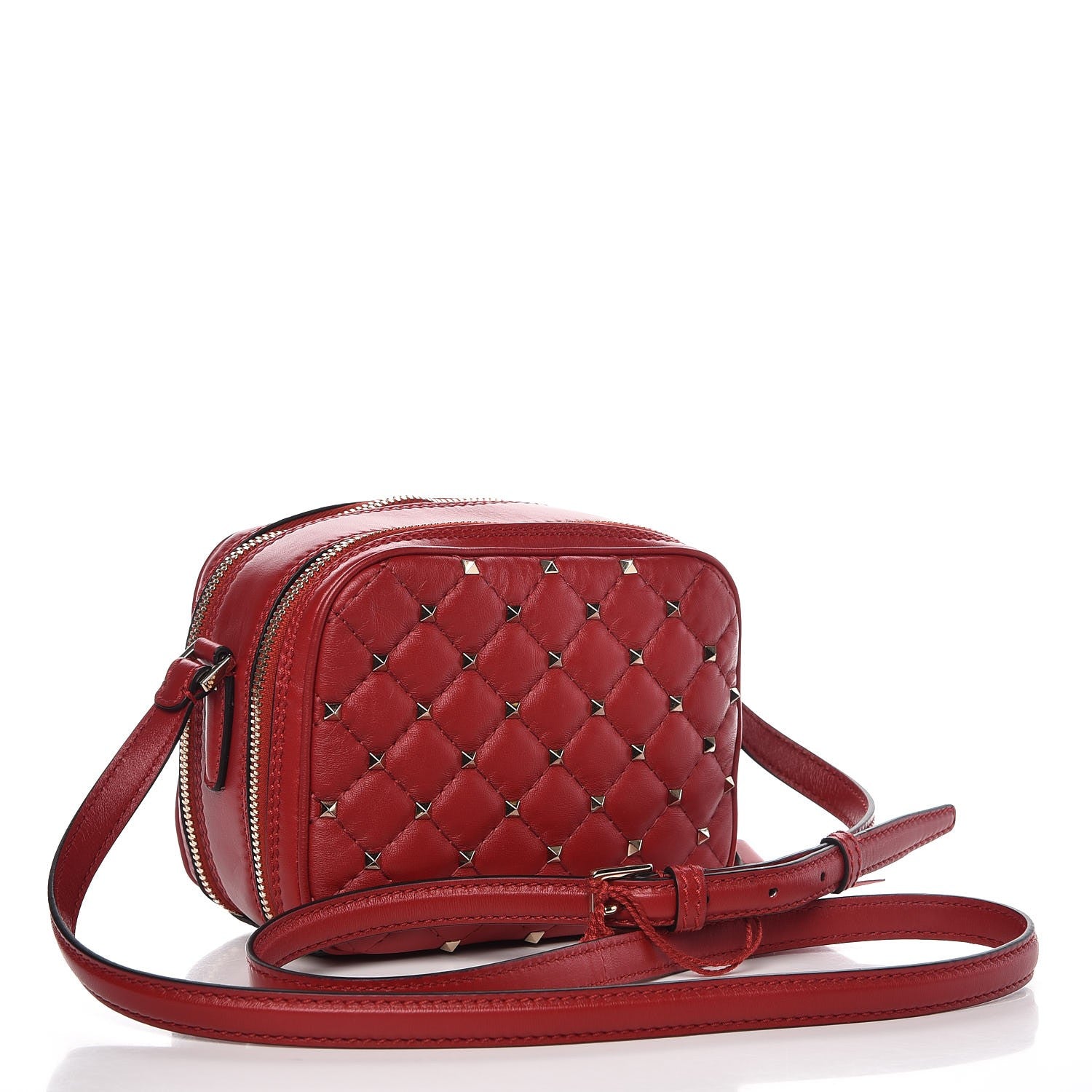 Valentino Garavani Nappa Rockstud Spike Double Zip Camera Crossbody Bag Rosso Valentino 3 of 8