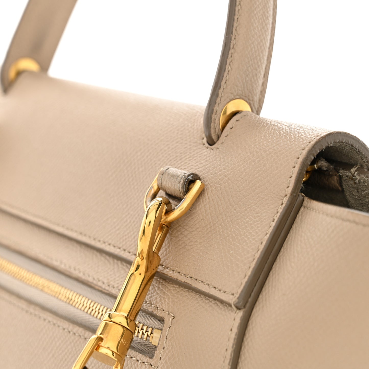 Grained Calfskin Micro Belt Bag Light Taupe
