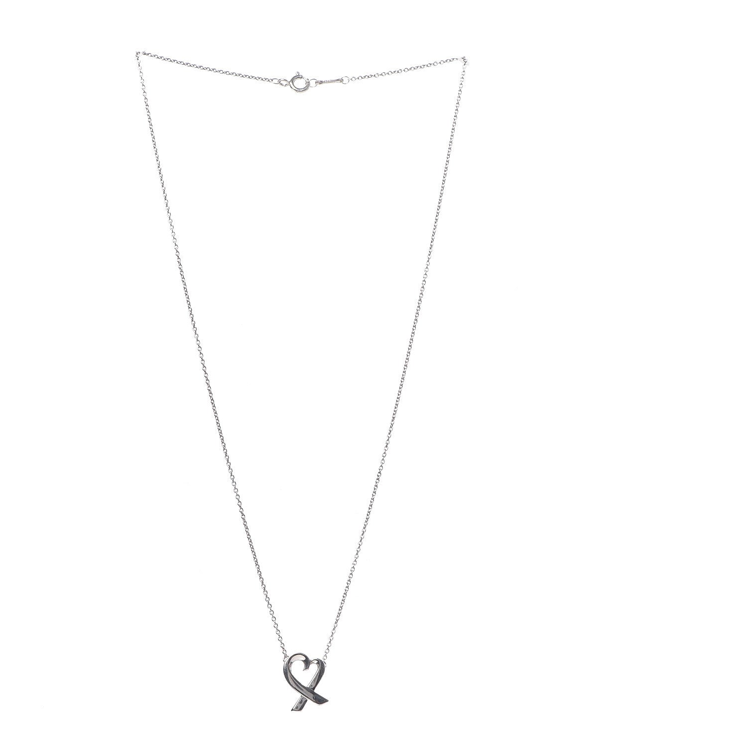 Tiffany Sterling Silver Small Paloma Picasso Loving Heart Pendant Necklace 3 of 6